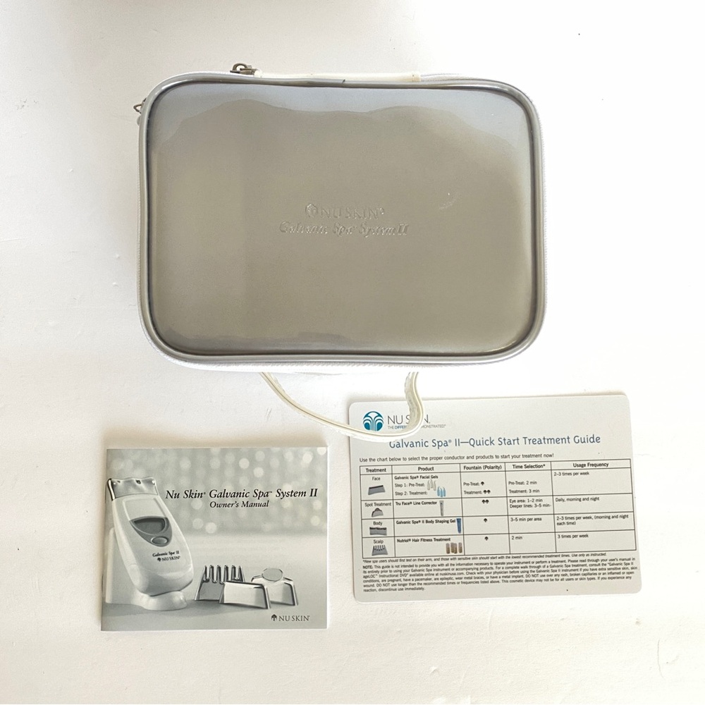 Nu Skin White Carry Case Manual Quick Guide Galvanic Spa System II Accessories